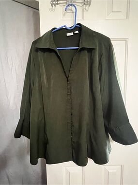 Cato Olive Green Button-Up Blouse
